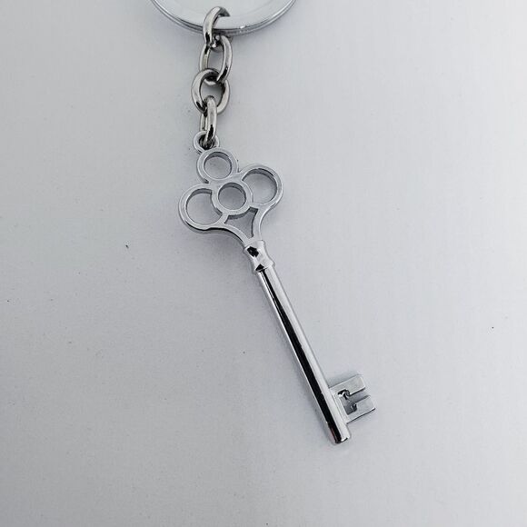 Silver Tone Skeleton Key Keychain - Picture 4 of 4